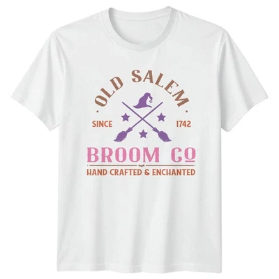 Old Salem Broom Co 1742 Hand Crafted Enchanted Vintage Mens Womens Graphic Tee - Image 1 of 4