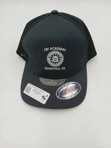 FBI Academy Quantico VA Black Hat Twill Cap Baseball Cap Flex Fit Size L/XL - Picture 1 of 5