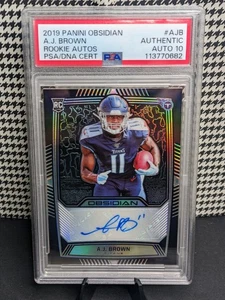 A.J. Brown Rookie Auto /150 PSA 10 Titans Eagles 2019 Panini Obsidian RA-AJB - Bild 1 von 3