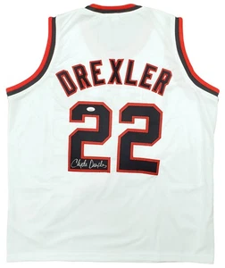 Portland Trail Blazers Clyde Drexler Autographed Signed White Jersey JSA - Picture 1 of 5