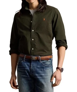 Camisa Oxford Polo Ralph Lauren Para Hombre Calce Personalizado - Oliva - Imagen 1 de 4