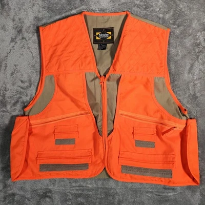 Master Sportsman Orange Quilted Hunting Fishing Vest Men's XL Pockets - Image 1 of 4