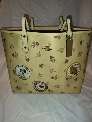 Bolso de Mano COACH X Disney Minnie Mouse Ciudad Reversible Bronceado Floral Flores Foto 1 de 4