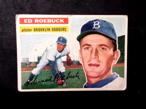 1956 TOPPS #58 ED ROEBUCK..1/4'' WRINKLE RIGHT EDGE..BROOKLYN DODGERS - Picture 1 of 2