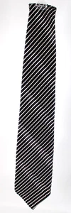 Corbata larga para hombre STEFANO RICCI a rayas blancas y negras texturizadas de seda pura - Imagen 1 de 8