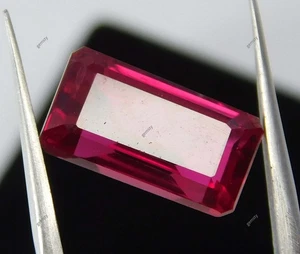 Anillo de piedras preciosas sueltas CERTIFICADAS corte esmeralda perfecto rubí rojo natural de 8,23 quilates tamaño - Imagen 1 de 8