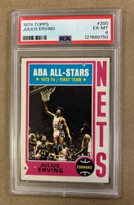 1974 TOPPS #200 JULIUS ERVING PSA 6 EX-MT - Picture 1 of 2