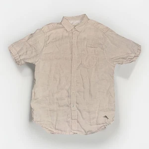 Tommy Bahama Linen Short Sleeve Button Shirt Tan Small 100% Linen 19x27 - Picture 1 of 5