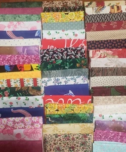 Lot Quilt Fabric Fat Quarters 50 Cotton Variety DESTASH Quilting - Picture 1 of 5