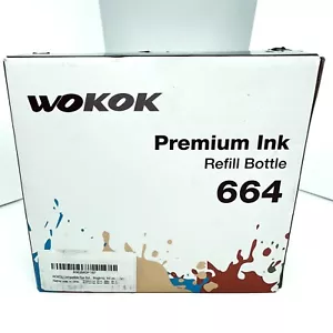 Bouteilles de recharge d'encre WOKOK Premium 664 noir, bleu, rouge, jaune - Photo 1/4