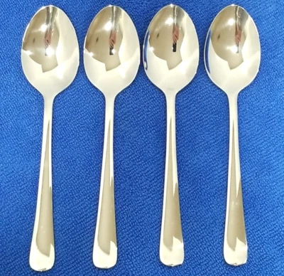 Towle Teaspoons Set Of 4 Stainless Steel 18/10 Plain Handle Tips Up Glossy 6.25" - Image 1 of 4