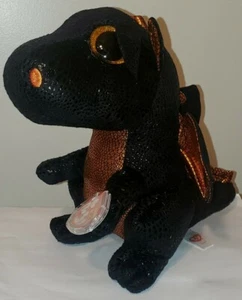 Ty Beanie Boos - Merlin der schwarze Drache Medium 9 Zoll NEU MWMTs Plüschtier Stofftier - Bild 1 von 10