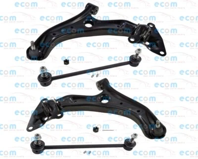 Brazos de control inferiores de suspensión delantera 4 piezas barra estabilizadora enlace para Honda Fit EX LX Foto 1 de 4