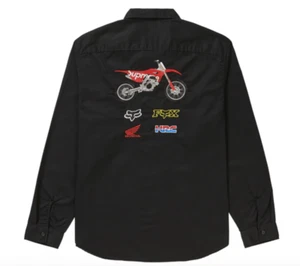 Supreme Honda Fox Racing Arbeitshemd schwarz Herren Größe M Medium 2019 KOSTENLOSER W NEU  - Bild 1 von 2