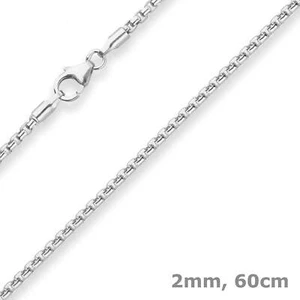 2mm Venetian Necklace Round Silver Chain Necklace IN 925 Silver 60cm - Picture 1 of 3