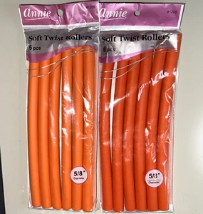 BRAND NEW ANNIE #1208 SOFT TWIST ROLLERS 5/8" x 10" 6PCS ORANGE FOAM ROLLERS - Picture 1 of 1