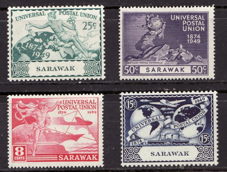 1949 Sarawak Sc #176-79 - Universal Postal Union MNH postage stamp set cv$13.40 - Image 1 of 1