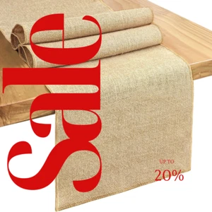 Burlap Table Runner 90 Inches Farmhouse Thanksgiving Table Runner Jute 12" x 90" - Picture 1 of 2