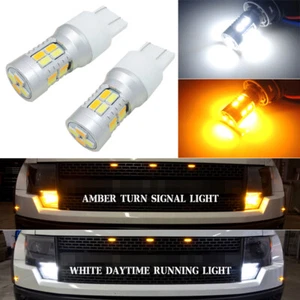 2pcs Switchback White Amber 7443 7444NA LED Front Turn Signal Parking Light Bulb - Picture 1 of 12