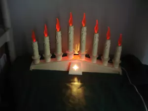 Vintage Light Up Plastic Candelabra Christmas Decoration U.S.A. 19"x12" - Picture 1 of 5
