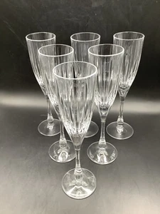 ONEIDA RCR Royal Crystal Rock SOLARIS PATTERN Champagne Flutes Set Of 6 - Picture 1 of 10