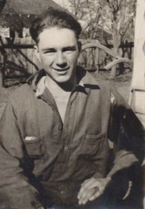 3U Photograph Close Up Portrait Handsome Man Cigarettes Pocket Work Shirt 1930s - Picture 1 of 3