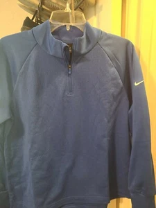 Women's Long-Sleeve 1/4 Zip Golf Top Nike Therma Victory CU0817-480 BLUE /SMALL  - Picture 1 of 5