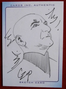 THUNDERBIRDS - SKETCH CARD - Sir Ben Kingsley as "THE HOOD" by JOHN CZOP 2004 - Picture 1 of 3