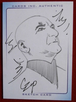 THUNDERBIRDS - SKETCH CARD - Sir Ben Kingsley as "THE HOOD" by JOHN CZOP 2004 - Image 1 of 3