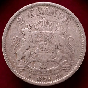 Suecia 2 Coronas 1876 - Plata 0.800 - KM742 (L0207) - Imagen 1 de 2