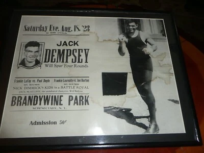 Boxeo. Anuncio grande de combate de fotos del campeón Jack Dempsey de 1923. Foto 1 de 4