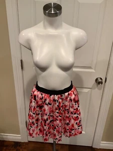 Kate Spade Pink Rose Floral Pleated A-Line Mini Skirt, Size 10Y Girls - Picture 1 of 6