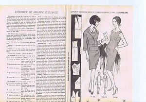PATRON DE COUTURE "Femmes d'Aujourd'hui"  un ensemble  grande élégance taille 44 - Picture 1 of 1