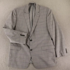 Shaquille ONeal Jacket XL XLT Gray Prince of Wales Check 100% Wool Blazer 46L - Picture 1 of 17