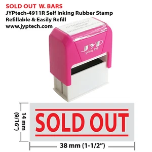 Sold Out w. 2 Bars JYP 4911R Self Inking Rubber Stamp (Red Ink) - Picture 1 of 1