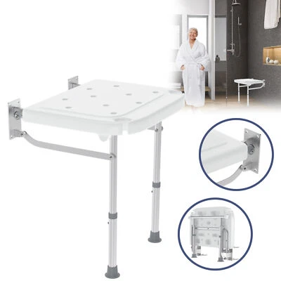 Faltbar Duschstuhl Duschsitz Wandhocker Höhenverstellbar Max 200kg Rutschfest DE - Bild 1 von 4