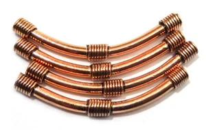 4 Pcs 46X4mm Bali Tube Bead Antique Copper Jewelry Making Tube 409 - Picture 1 of 1
