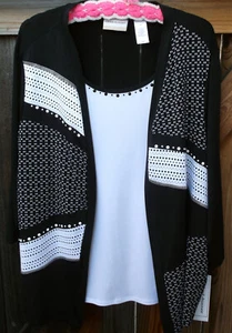 NWT 💎💥ALFRED DUNNER Woman💥💎 SARATOGA SPRINGS Open Front Layered Top  1X - Picture 1 of 4