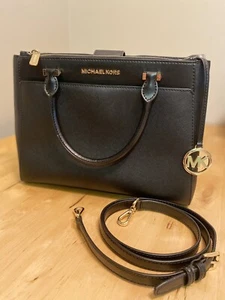 Michael Kors Black handbag w/ long strap, pocket organization with storage bag - Picture 1 of 11