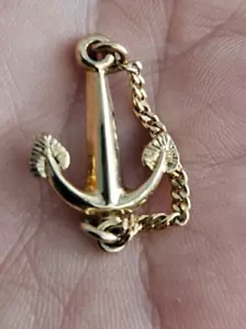 Colgante ANCLA de Metal Color Dorado con Cadena Parada Pasar Cuellos de Moverse - Imagen 1 de 3