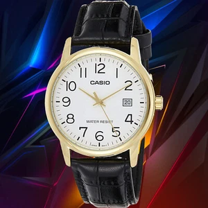 Casio MTP-V002GL-7B2 Men's White Dial Analog Watch Leather Band New Date - Picture 1 of 3