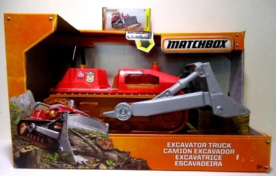 12" Matchbox Plastic Excavator Truck Bull Dozer Light Sound Wildland Fire Toy - Image 1 of 4