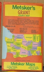 Early to Mid 1960's Metsker's Map of Grant County, Washington - Picture 1 of 4