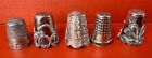 5 Vintage Sterling Silver Thimbles