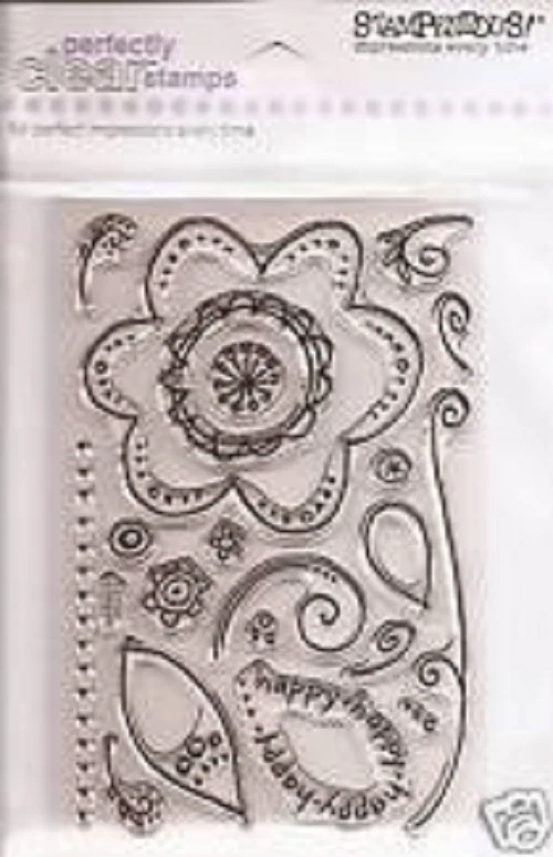 STAMPENDOUS RUBBER STAMPS CLEAR FLORAL FLOURISH STAMP SET - Image 1 of 1