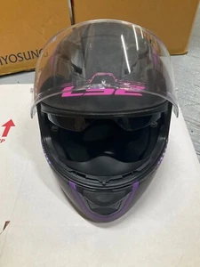 LS2 Helmets Lux Stream EVO Full Face Motorcycle Helmet, Matte Black/Pink SMALL - Picture 1 of 7