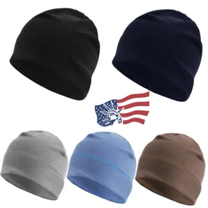 Men's Skull Cap Winter Warm Fleece Windproof Cycling Cap Helmet Liner Beanie Hat - Picture 1 of 17