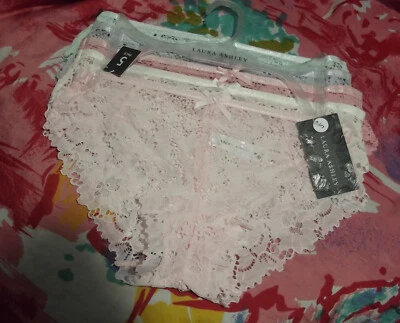5 NEW LAURA ASHLEY LS9240 5PKF SHEER LACE HIPSTER PANTIES S - Image 1 of 2
