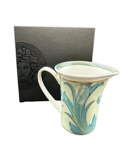 Versace Ikarus Rosenthal Blue Green Arabesque Porcelain Creamer Pitcher KC - Picture 1 of 12