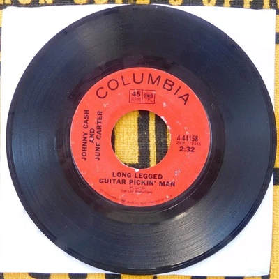 Johnny Cash & June Carter 45 RPM Record-Long-Legged Guitar Pickin' Man - Image 1 of 2